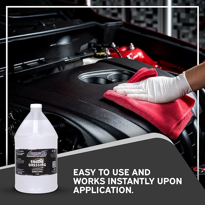 LANE'S Engine Dressing | Professional Engine Bay Cleaner and Protector Shine | Prevents Rubber Hoses Fading and Cracking | Easy to Use, Dust Resistant Degreaser & Detail Spray | 1 Gallon, 2 Pk