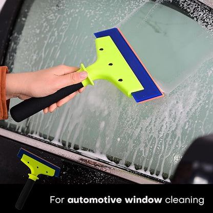 NEWISHTOOL 2 Pack Rubber Squeegee with Nylon Handle for Water Removal, Glass Cleaning, PPF Installing and Window Film Application (8-Inch Blade with Long Handle)
