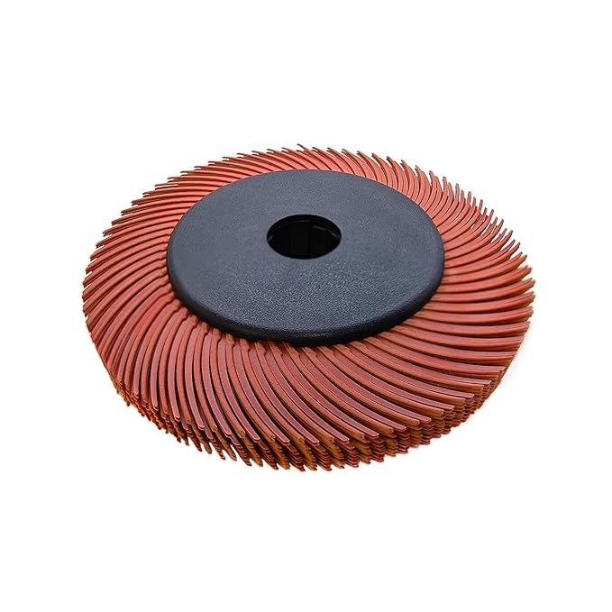 Radial Bristle Brush, 6 in x 1/2 in x 1 in, 320# Brown, 1SET， with Reduction Sleeve