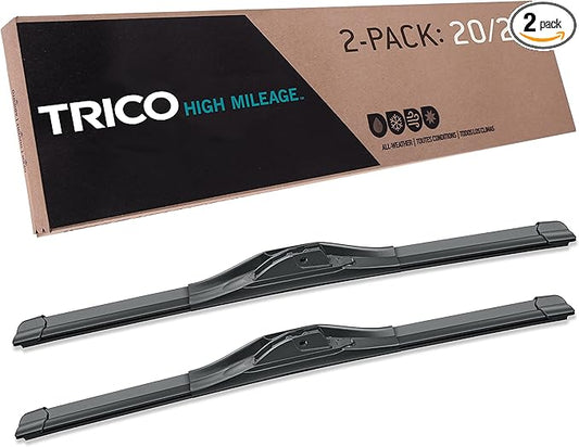TRICO Solutions™ High Mileage 20 Inch Pack of 2 High Performance Automotive Replacement Windshield Wiper Blade for Select Ford, Dodge, Mercury, Chevrolet, Lincoln and BMW Models (56-2020)