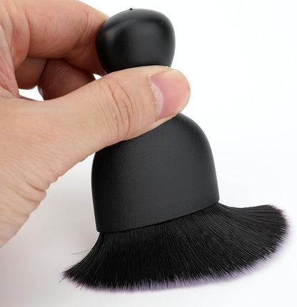 Car Detailing Brush, Soft Bristle Cleaning Brush, Scratch-Free Auto Duster Tool for Dashboard, Air Vents, Leather & Interior Cleaning (Black&White with Cap)