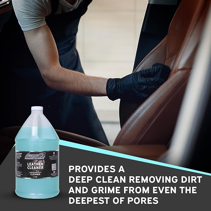 LANE'S Leather Cleaner for Car Interior- Leather Protector Spray, Automotive Leather Cleaner- Cleans Leather Pores, Removes Dirt and Grime, Keeps Leather Supple- 1 Gallon