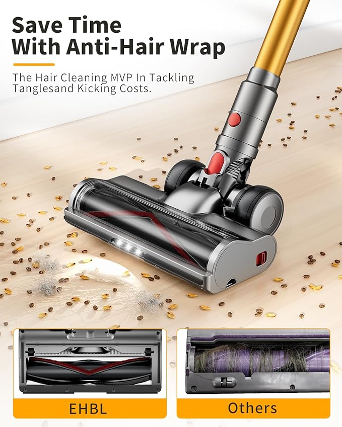 MBYULO Cordless Vacuum Cleaner for Home 680W 60Kpa Upgraded Powerful Stick Vacuum Up to 75Mins, Anti-Tangle & Wall Mount Charging, 8 in 1 Lightweight Vacuum Cleaners for Home/Pet Hair/Carpets/Floors