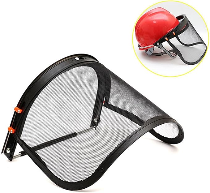 Face Shield and Bracket Combo Steel Wire Visor for Hard Hat Protector when You Are Trimming Garden or Logging Black Accessories