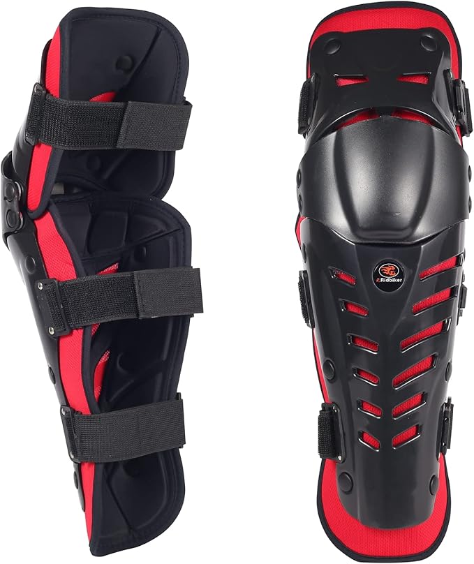 Motorcycle Knee Shin Guards, Long Leg Protection Crash Proof Motorcycle Knee Protection Bendable Adjustable MTB Knee Pads for Men Motocross Gear