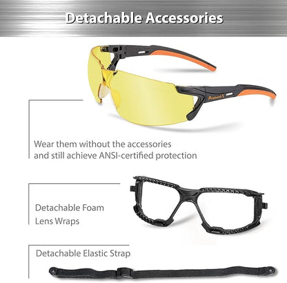 ProtectX Classic Safety Glasses, Anti-Fog Scratch Resistant Lenses, Protective Eyewear for Work, Indoor/Outdoor, ANSI Z87.1