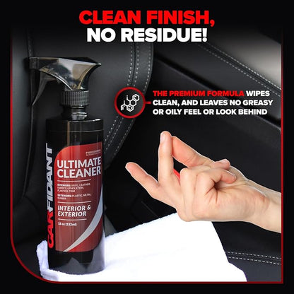 Carfidant Interior Cleaner – Removes Stains & Deep Cleans Car Seats, Leather, Fabric, Upholstery, Plastic, Dashboard & More - Car Cleaning Kit & Interior Detailer Spray - 32oz