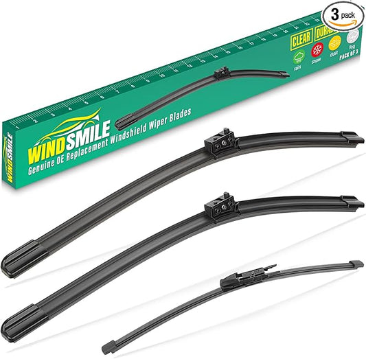 24" 19" 12" Windshield Wiper Blades Replacement for Mercedes Benz GLA250 GLA45 AMG 2016 2017 2018 2019 2020 GLA 250 45 AMG Premium All Weather Front Rear Wipers Set - OEM Quality (Pack of 3)