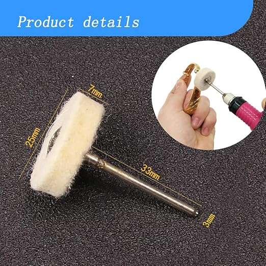 Luo ke 20 Pack Compressed Wool Felt Polishing Wheel 1/8" Mandrel Mounted Wool Buffing Wheel for Rotary Tools