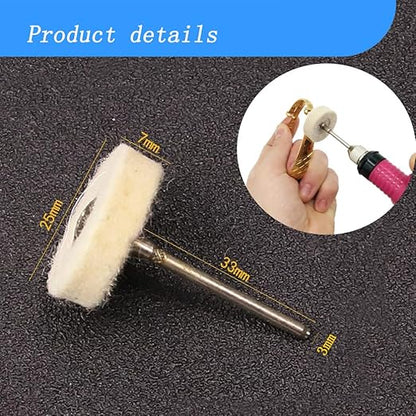 Luo ke 20 Pack Compressed Wool Felt Polishing Wheel 1/8" Mandrel Mounted Wool Buffing Wheel for Rotary Tools