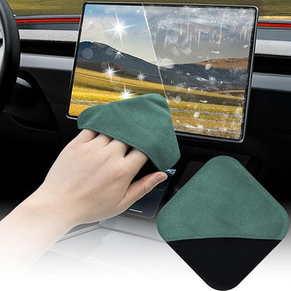 SuperKaKa Car Screen Cleaner- Vehicle Touchscreen Microfiber Cleaning Cloth, Touch Screens Clean Wipes Cars Interior Accessories Universal for Tesla Dashboard Display (Green)