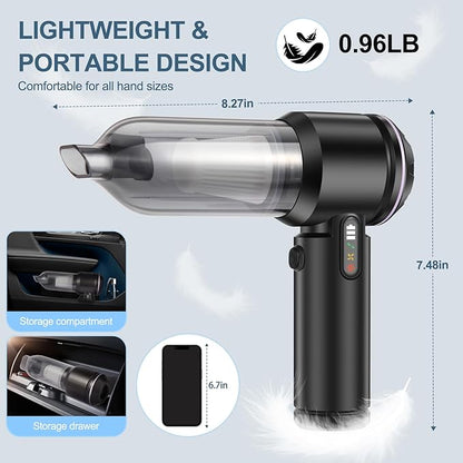 ECXHYDG Portable Handheld car Vacuum Cleaner, 16000PA Vacuum Suction, Equipped with Two high-Efficiency Filters, Used for Cleaning car interiors, Sofas, pet Hair, and Small-Scale Garbage Stains