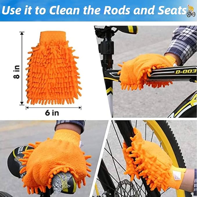 Qihengzhijia 7PCS Bike Cleaning Brush Tool Kit - Bicycle Chain Cleaner Brush Set Suitable for Dirt/Road/Mountain/BMX/Hybrid/Folding Bike