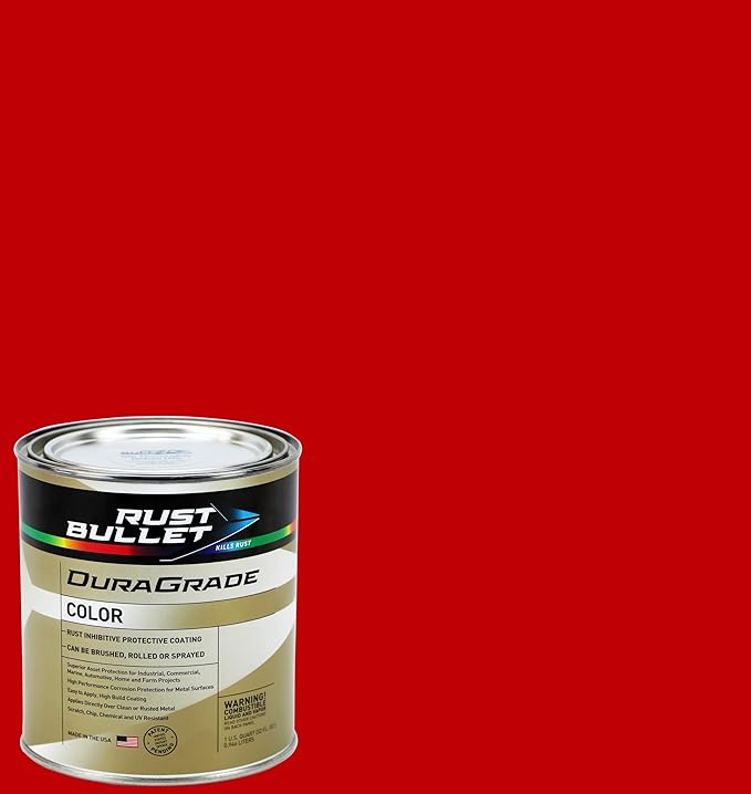 RUST BULLET DuraGrade Color - Red - 1 Quart - Advanced Technology Corrossion Control, Rust Inhibitor & Protective Coating, Exceptional Adhesion, UV Resistant