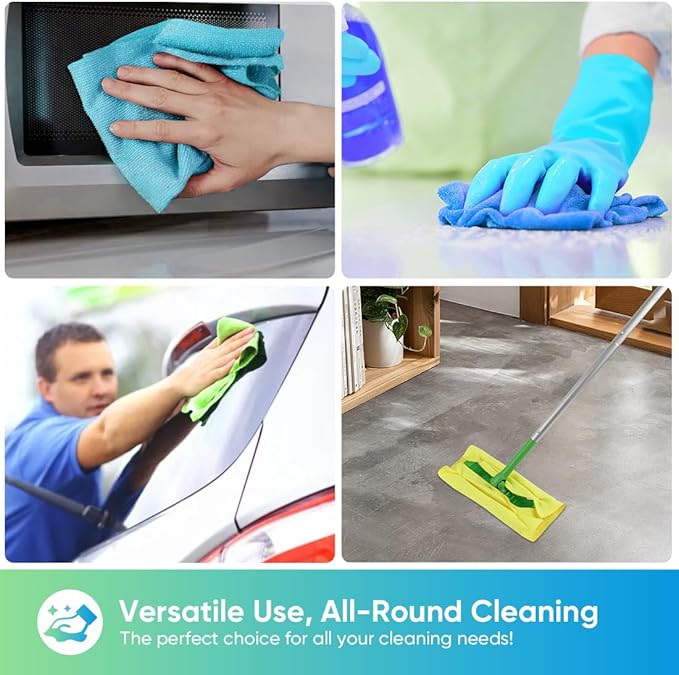 HOMEXCEL Shop Towels 100 Pack, Reusable Microfiber Towels for Cars, Bulk Multipurpose Microfiber Cleaning Cloths, Lint Free Cleaning Rags for Car, House and Kitchen, 11.5 x 11.5 inch