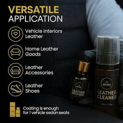 Magic Shield Graphene Leather Care Coating- Lasts 5 Years+ in Real World - Advance SiO2 Protection, UV & Water Resistant, Perfect for Cars, Motorcycles, Marine, RVs, Furniture and Shoes