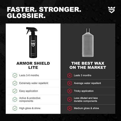AvalonKing Armor Shield Lite Fast Ceramic Coating Spray – Ceramic Coating for Cars with 6-Month Hydrophobic Protection & Instant Gloss – Car Detailing Spray for Paint, Glass, Wheels & Trim 16 oz