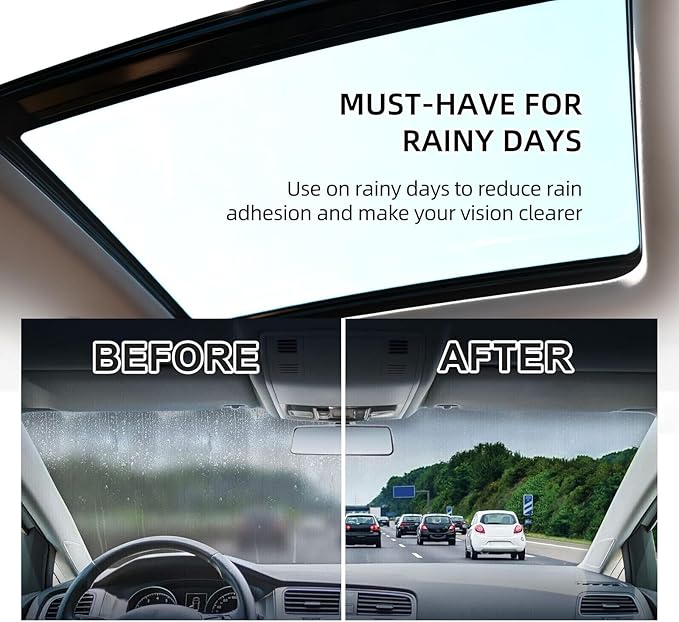 Glass Emulsion, Oil Film Remover for Car Window, 100g Roll-On Glass Emulsion Cleaner Compound with Cleaning Board, Improve Windshield Clarity for Safe Driving 1pc