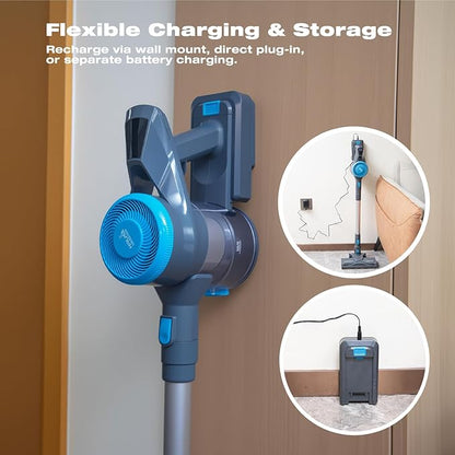 HAUSMEISTER VoltVac Go Cordless Vacuum Cleaner for Home Pet Hair, 30000PA for Carpets Hard Floors, 50Min Portable Handheld Rechargeable Vacuum, 2 HEPA Filters, Lightweight