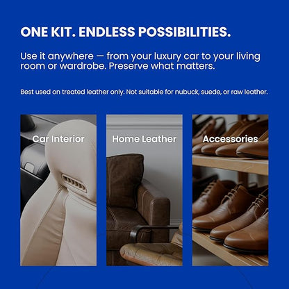 Nanotekas Leather Cleaner & Ceramic Coating Spray Kit: Long-Lasting Leather Protector for Tesla Vegan Leather, Car Seats, Furniture and Shoes – Universal Nano Ceramic Shield to Repel Dirt and Liquids
