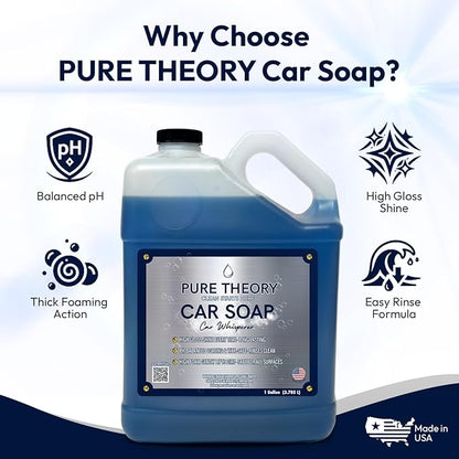 Car Whisperer – Premium Car Wash Soap 128 fl oz | High-Foam, pH-Balanced Formula | Streak-Free Shine | Protects Wax and Coatings | Safe for All Finishes | MADE IN USA