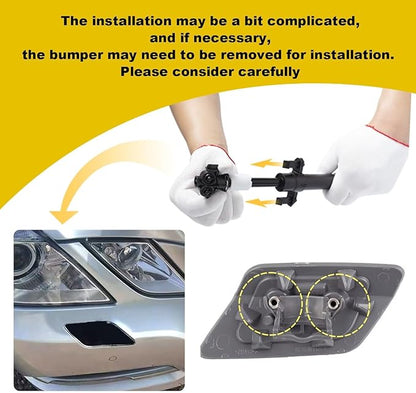Car Front Bumper Headlight Washer Cover Compatible with BMW 328i 3351 335lS Coupe Convertible 2011-2013 Headlight Washer Nozzles Cover 61677253393 61677253394 Water Spray Cover Light Red
