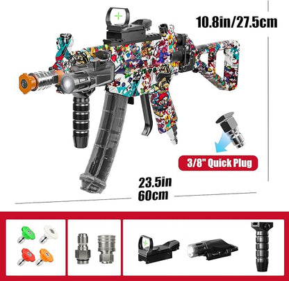 MP5 Model Pressure Washer Gun with Swivel & 4 Nozzles, 3600 PSI High Pressure Spray Gun with 3/8" Quick Connect Plug, Swivel Gun Compatible with Foam Cannon, Power Washer Accessories (Graffiti)