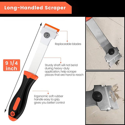 DEKEones Razor Blade Scraper, 2 PCS Razor Scraper Tool for Removing Label, Registration Sticker, Tint, Grease from Windshield, Appliance, Glass (Extra 20 Metal and 10 Plastic Blades)
