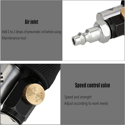 Valianto 2" 3" Mini Air Sander, Pneumatic Sander Random Orbital Eccentric Dual Action Polisher with M6 Thread Plate (2" and 3"),- Adjustable Airflow Valve - US Connector