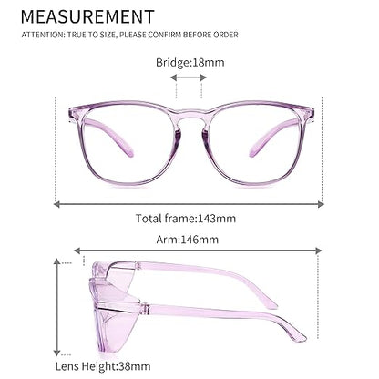 Alsenor Safety Glasses Anti Fog Goggles Protective Eyewear Blue Light Blocking Anti Dust UV Protection Glasses For Men Women (Lilac)