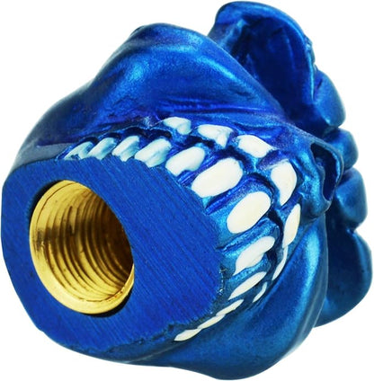Abfer Skull Valve Caps Fun Wheel Tire Air Stem Dust Cover Cap Auto Decoration Accessories Fit Most Vehicle Car Truck Bike Motorcycle (Blue)