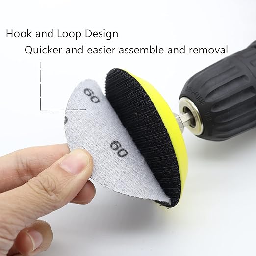 30pcs Sandpaper 3 inch Sanding Discs Hook and Loop 60 Grits Wet Dry Sandpaper for Random Orbital Sander Automotive Metal Sanding Polishing