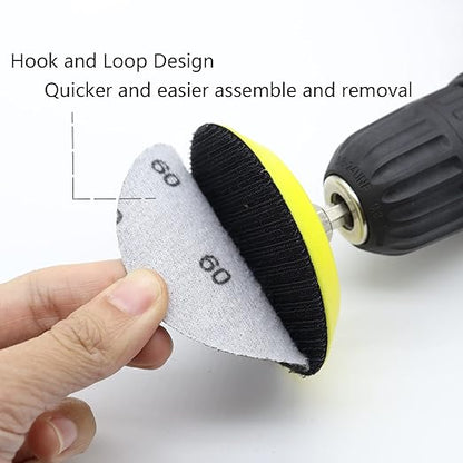 30pcs Sandpaper 3 inch Sanding Discs Hook and Loop 60 Grits Wet Dry Sandpaper for Random Orbital Sander Automotive Metal Sanding Polishing