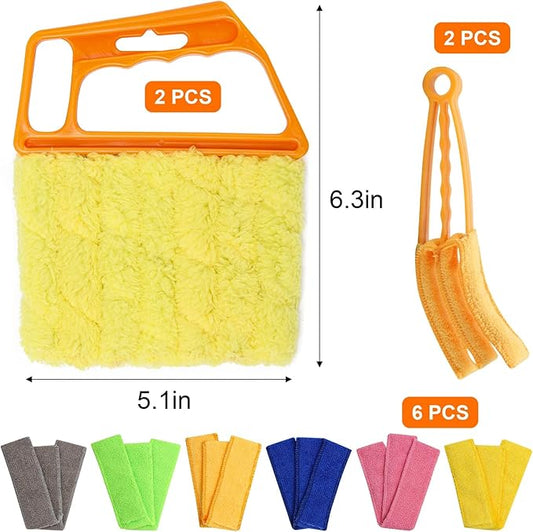 Window Blind Cleaner Duster Set, Washable Dusting Cleaner Air Vent Cleaning Brush Tools (Blue)