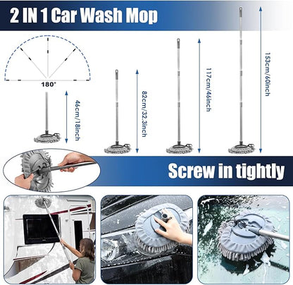 Viewsun 21Pcs Car Cleaning Kit with High Power Handheld Vacuum, Car Wash Mop with Long Handle, Bucket, Detailing Brush Set, Windshield Cleaner, Complete Interior Exterior Washing Supply for Men Women