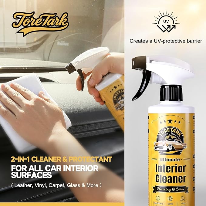 Deep Clean Interior Car Cleaner Kit for Tesla, 2-in-1 Foam & Mist Modes Car Upholstery Cleaner for BMW Accessories All Surface 16 Fl Oz Cleaning Kit Interior for Mercedes Benz Car Accessories