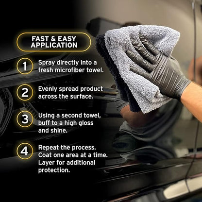 Ethos Ceramic Speed Wax - Hydrophobic Car Coating Spray - Top Coat Polish with Reactive SiO2 Copolymers for Ultimate Paint Protection