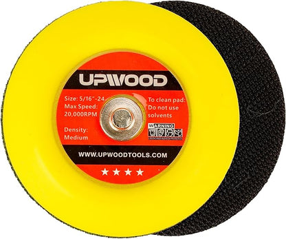 UPWOOD 8 pcs 3 inch 5/16"-24 Thread Hook and Loop Backing Pad for Mini Air Sander Polisher