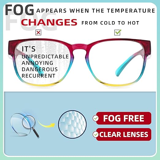 Alsenor Safety Glasses Anti Fog Goggles Fit Over Prescription Eyewear For ANSI Z87.1 Certified Oversized Eyeglasses For Men Women (Oversized-Rainbow)