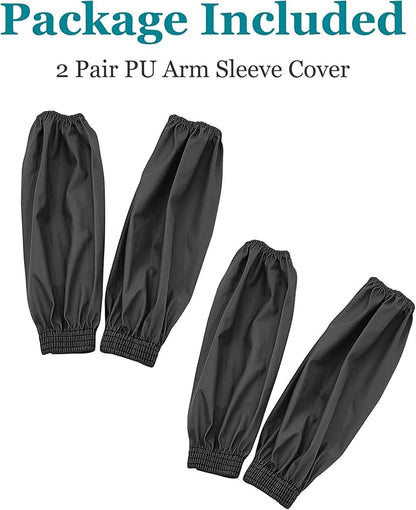 Yzurbu Arm Sleeves Covers, PU Oversleeves Protector for Arm with Elastic Cuffs, Waterproof, Oilproof, Acid Resistant