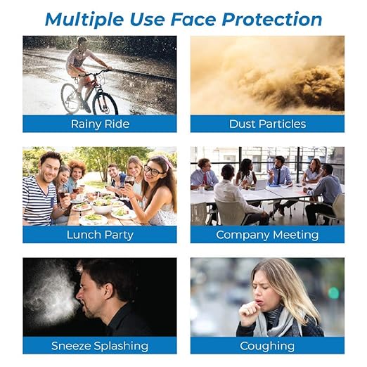 Pac-Dent iVisor Plus Reusable Face Shield Kit, Full Face Protective Shield with Anti-Fog Coating and Cinch Cord, Adjustable to Comfortably Fit All Head Sizes, Satin Black