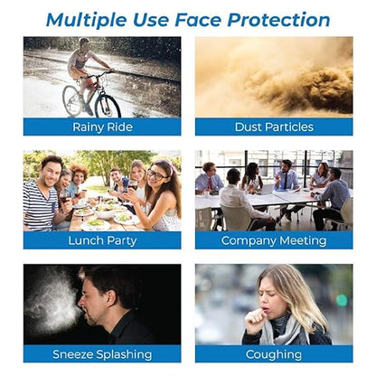 Pac-Dent iVisor Plus Reusable Face Shield Kit, Full Face Protective Shield with Anti-Fog Coating and Cinch Cord, Adjustable to Comfortably Fit All Head Sizes, Satin Black