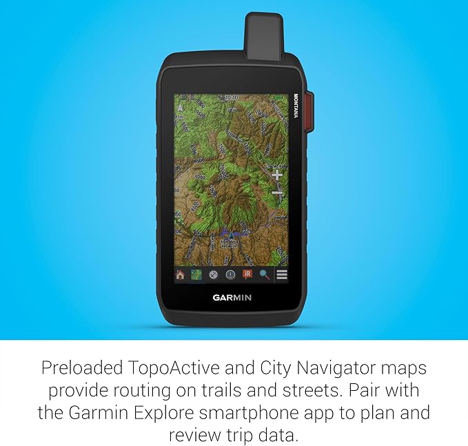 Garmin Montana® 760i, Rugged GPS Handheld Navigator with Built-in inReach® Technology for SOS and 2-way Texts in Remote Areas, 5” Touchscreen, 8MP Camera, Satellite Imagery and Maps for Road or Trails