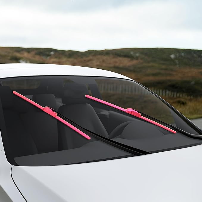 OEM QUALITY 22" + 22" PARRATI Premium All-Season Rose Red Windshield Wiper Blades (Set of 2)