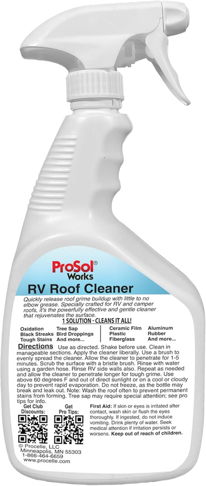 Bug Splat N' All RV Roof Cleaner 32 fl oz - RV Roof Cleaning Spray for Oxidation, Tree Sap, Bird Droppings, Black Streaks, Tough Stains & More - RV Wash for a Spotless Shine - Safe on All Surfaces