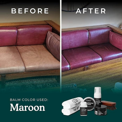 Clyde's™ 4-Step Leather Recoloring Kit | Includes Brush and Lint-Free Towels | Cleans, Restores, and Protects Your Leather