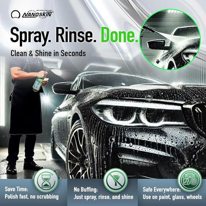 Nanoskin Ultra Line SUPER CHARGER SiO2 Touchless Spray-On/Rinse-Off Sealant 55 Gallons- Car Wash Paint & Glass Spray for Car Detailing | Safe for Cars, Trucks, Motorcycles, RVs & More | 100:1 Dilution