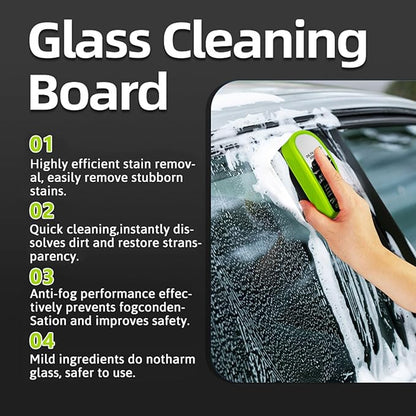 FAIRYTALESPACE Automotive Oil Film Cleaning Brush, Car Glass Oil Film Cleaner - Efficient Windshield Cleaner with Fog Prevention and Clarity Enhancement (2pcs, Green)