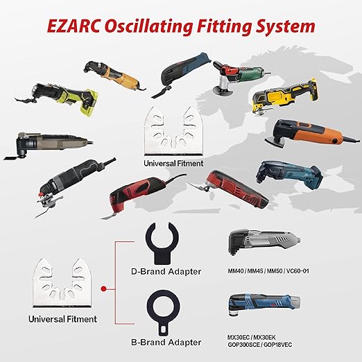 EZARC Diamond Oscillating Tool Blade Set, Multi Tool Mortar Cutting Saw Blades Precise for Grout Removal, 4-Pack