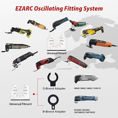 EZARC Diamond Oscillating Tool Blade Set, Multi Tool Mortar Cutting Saw Blades Precise for Grout Removal, 4-Pack